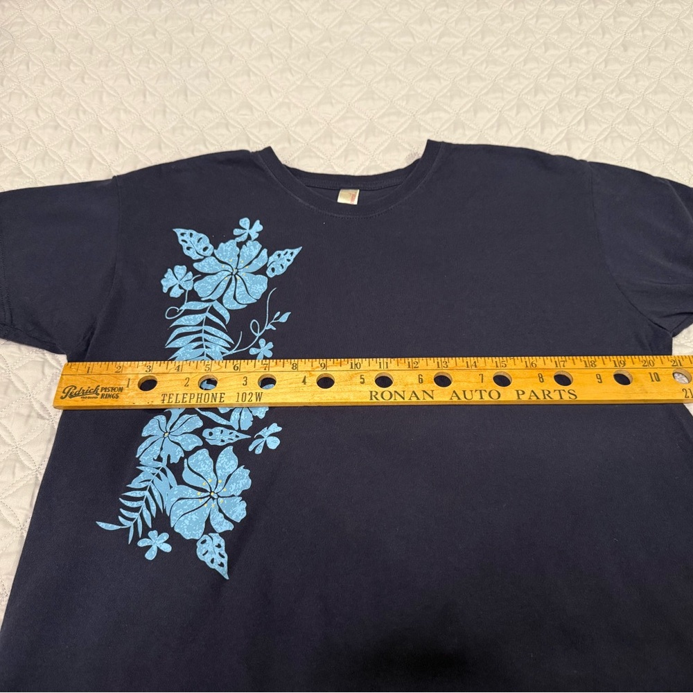 Anvil Dark Blue T-Shirt with Light Blue Accents - Picture 5 of 5